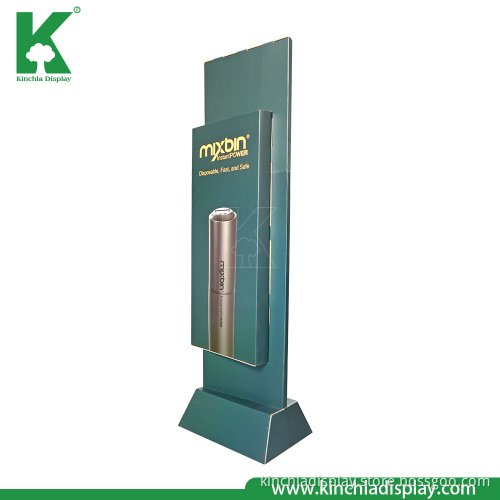 Battery Product Sale Promotion Paper Peg Hook Floor Display Stand